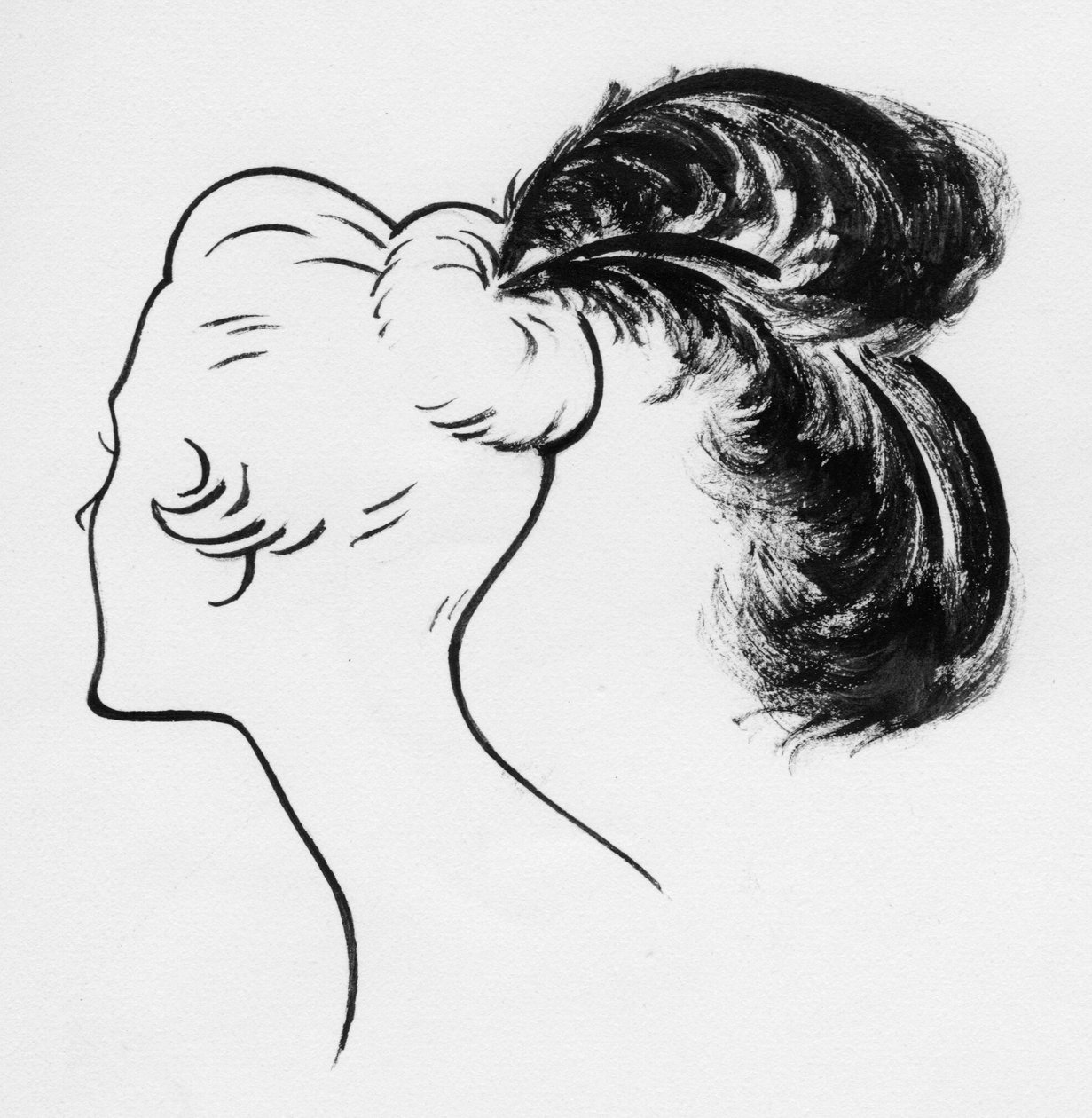 امرأة مع ريش النعام ، عام 1950. بواسطة شيرلي ماركهام