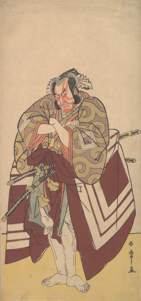 ممثل كابوكي إيشيكاوا دانجورو الخامس في توقف شيباراكو هناك! الدور ، الشهر الحادي عشر ، 1779. بواسطة شونشو