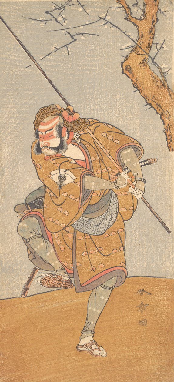Onoe Matsusuke in the Role of Asahina in Edo no Haru Meisho Soga، 1773. بواسطة شونشو