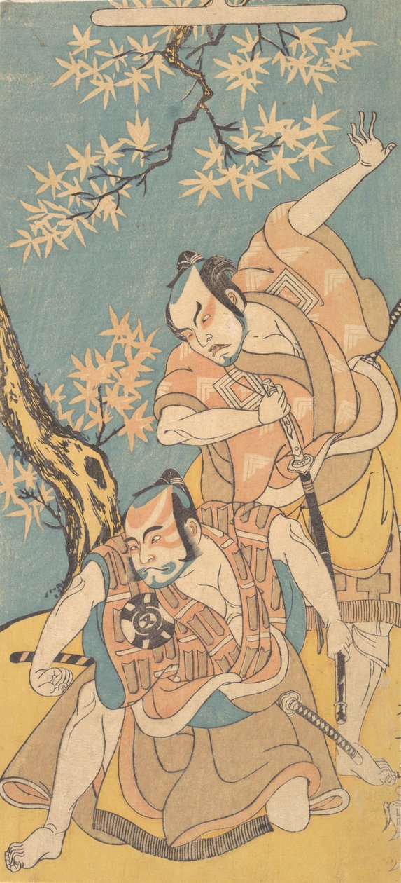 مشهد من الدراما Otokoyama Yunzei Kurabe ، الشهر الثاني عشر ، 1768. بواسطة شونشو