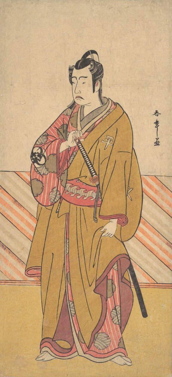 الممثل Bando Mitsugoro I كواحد من Conen Otoko أو Five Kyokaku ، حوالي عام 1778. بواسطة شونشو