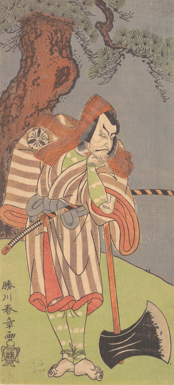 الممثل الرابع Danjuro وذقنه في يده ... 1770. بواسطة شونشو