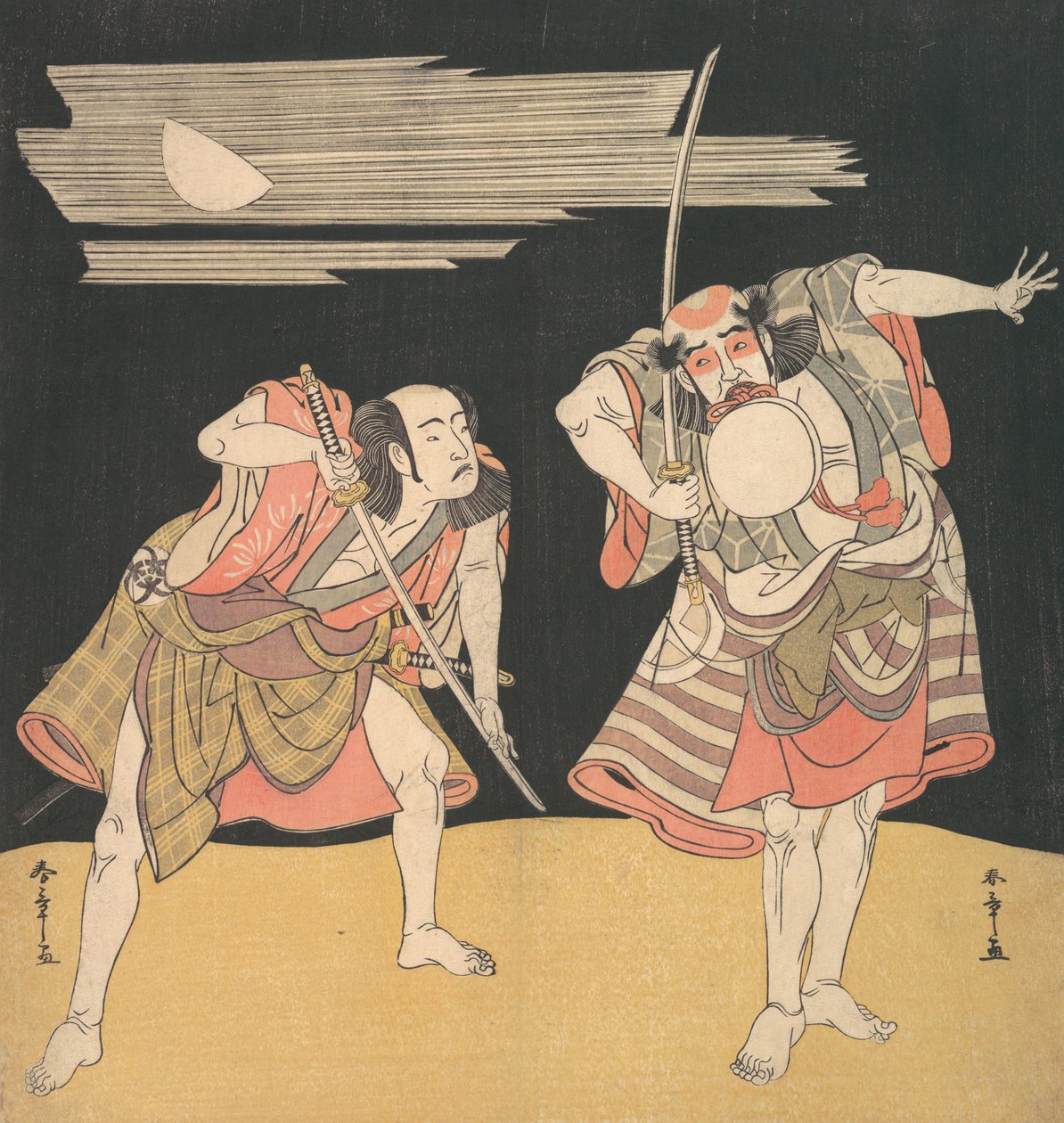 الممثلان Otani Tomoemon I و Bando Mitsugoro I ، حوالي عام 1776. بواسطة شونشو