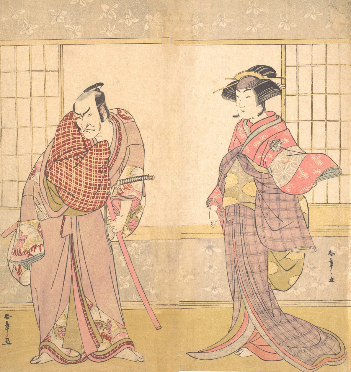خامس إيشيكاوا دانجورو كرجل يقف في غرفة ، كاليفورنيا. 1780. بواسطة شونشو