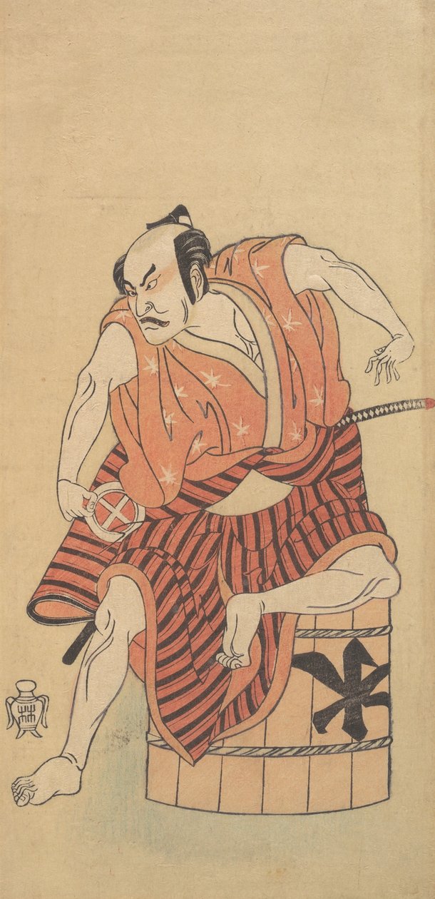 الهيريمون الأوتاني الثالث باعتباره Otokodate جالسًا على حوض مقلوب ، 1768 أو 1769. بواسطة شونشو