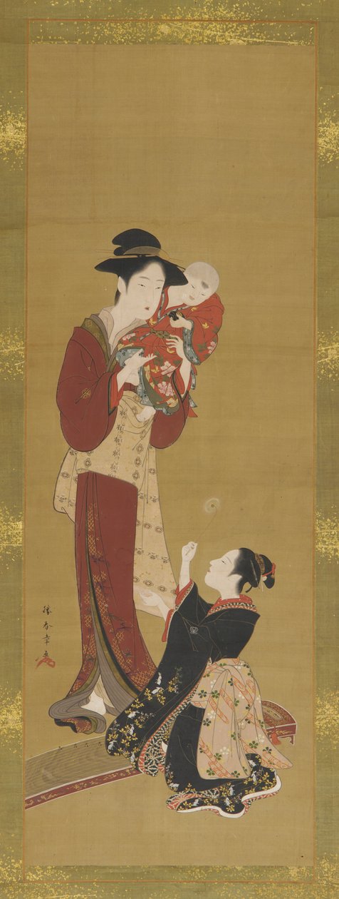 امرأة وطفل وفتاة ، 1726-1868. بواسطة شونشو