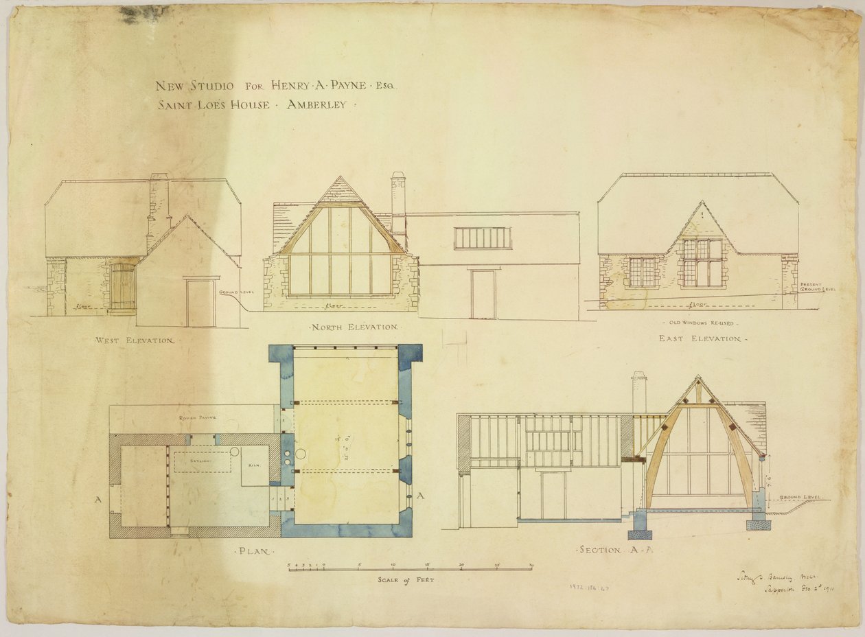 استوديو جديد لـ Henry A. Payne esq. سانت لويس هاوس ، أمبرلي ، 2 فبراير 1911 (مرحاض على ورق) بواسطة سيدني بارنسلي