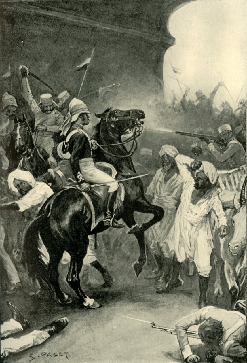 روبرتس لديه الشاحن الذي أطلق عليه الرصاص في الرأس في Bulandshair ، 1901. بواسطة سيدني باجيت