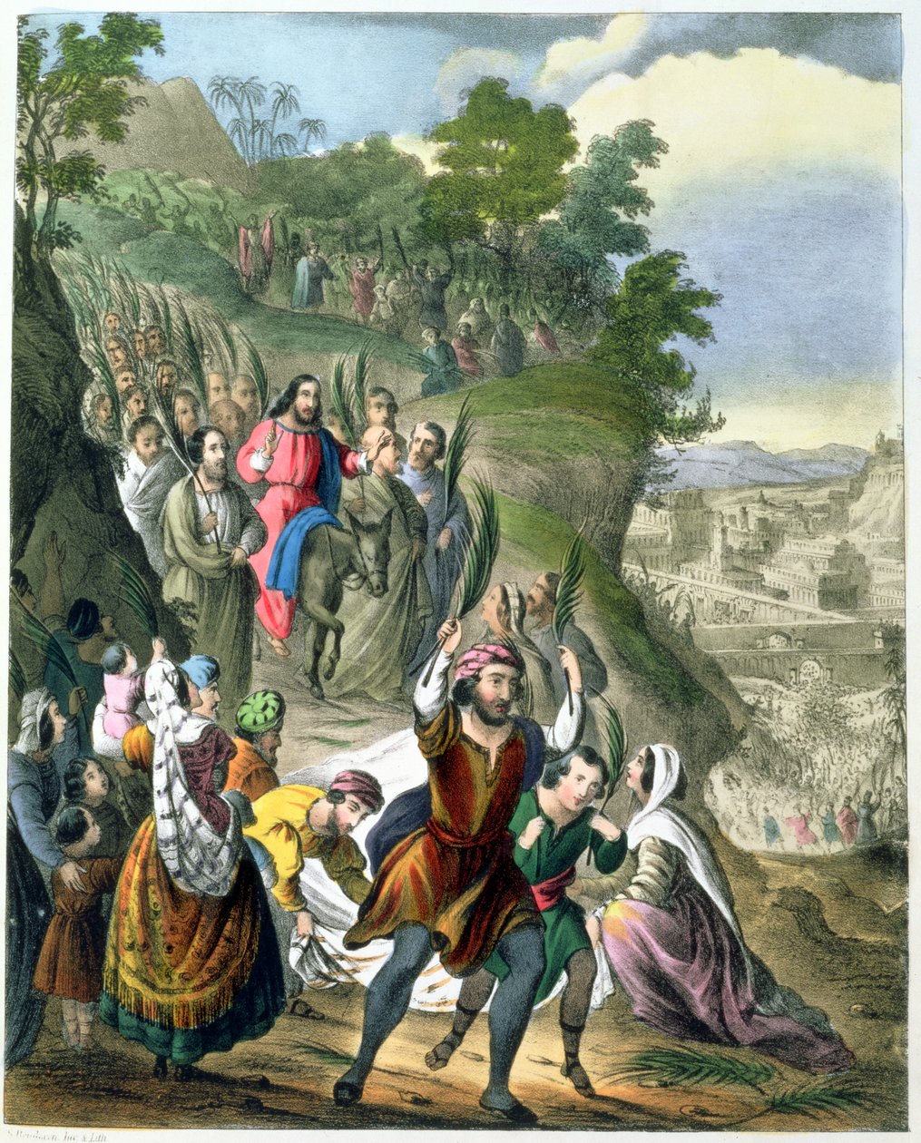 دخول المسيح المنتصر إلى القدس ، من كتاب مقدس طبعه إدوارد جوفر ، 1870 بواسطة سيغفريد ديتلر بنديكسن