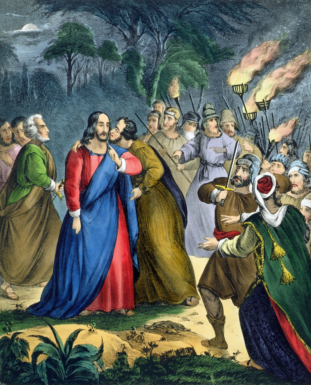 يهوذا يخون سيده ، من الكتاب المقدس الذي طبعه إدوارد جوفر ، 1870 بواسطة سيغفريد ديتلر بنديكسن