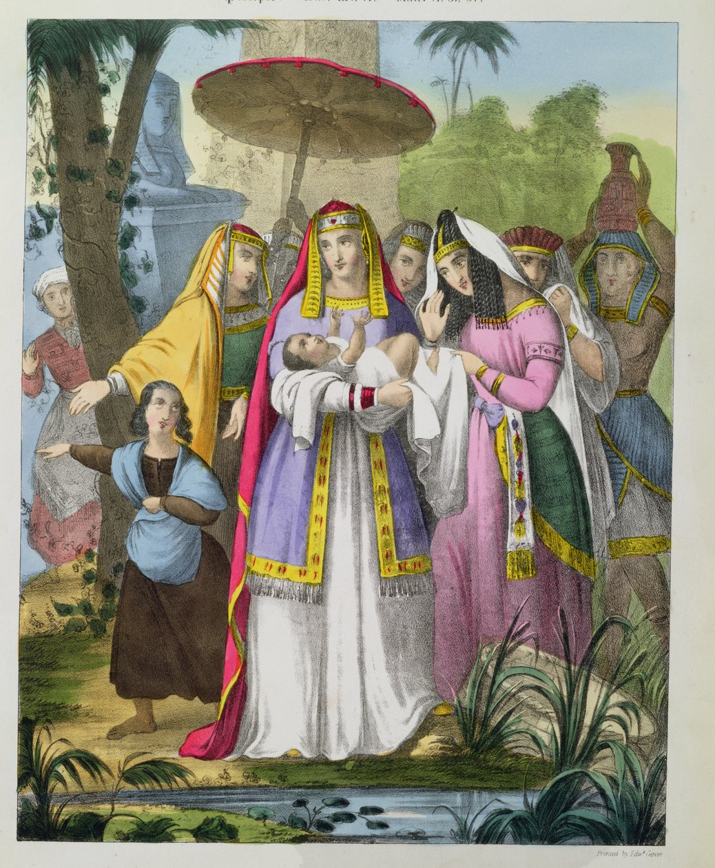 موسى أنقذه ابنة فرعون ، من إنجيل طبعه إدوارد جوفر ، 1870 بواسطة سيغفريد ديتلر بنديكسن