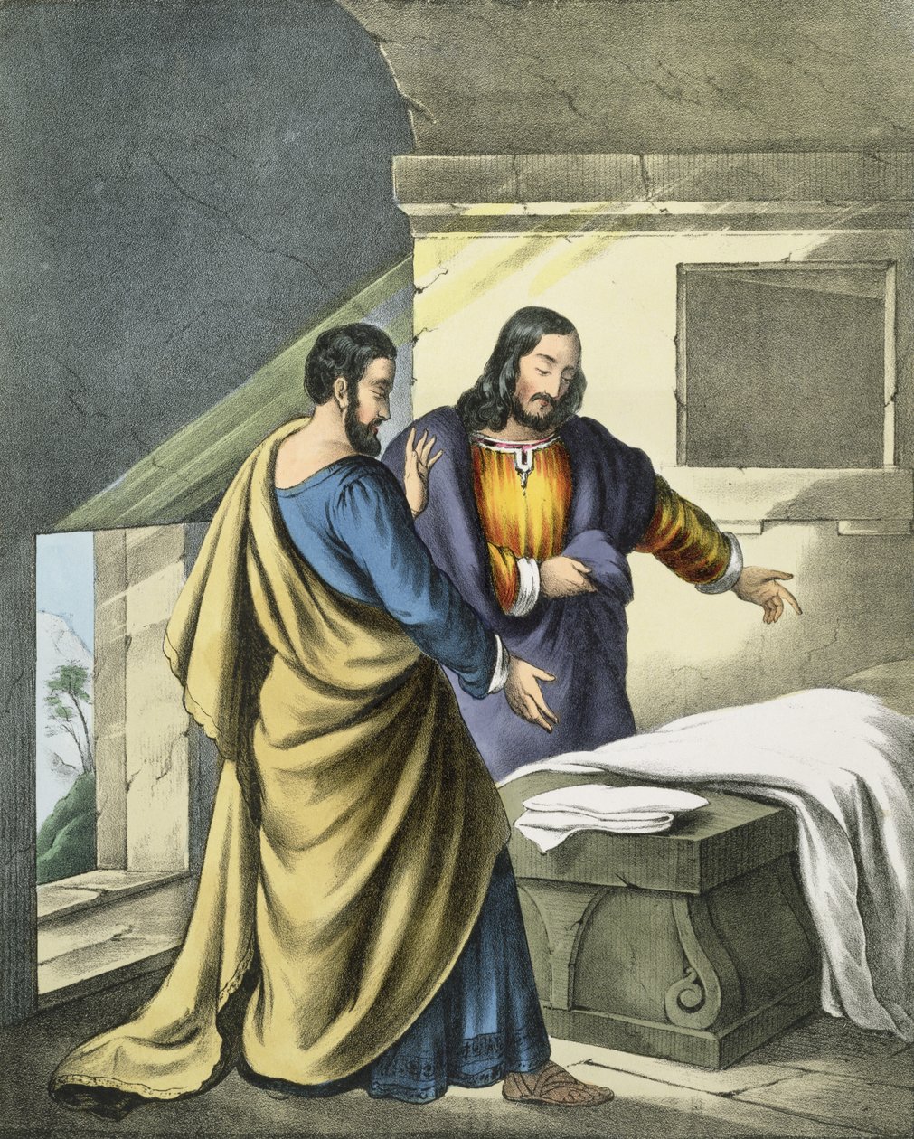 بيتر وجون في القبر ، من الكتاب المقدس الذي طبعه إدوارد جوفر ، 1870 بواسطة سيغفريد ديتلر بنديكسن