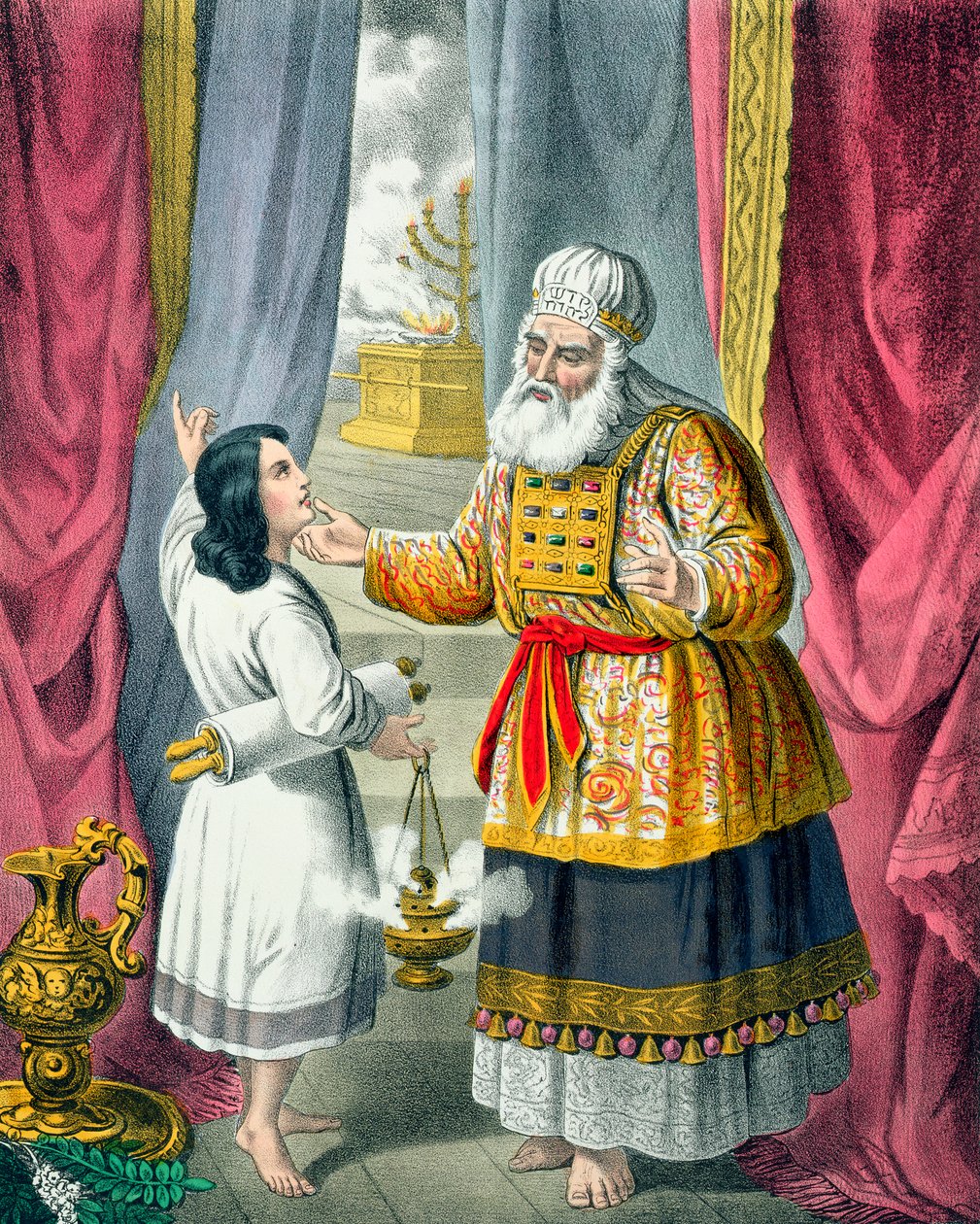 إيلي يستجوب صموئيل بخصوص رؤيته ، 1870 بواسطة سيغفريد ديتليف بنديكسن