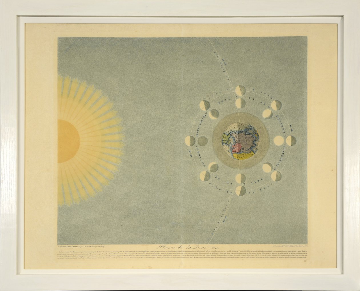 مراحل القمر (رقم 4) ، من Tableaux du Systeme Planetaire ، حانة. باريس ، 1839 (نقش على شكل رقبة) بواسطة سيجيسموند فيسكونتي