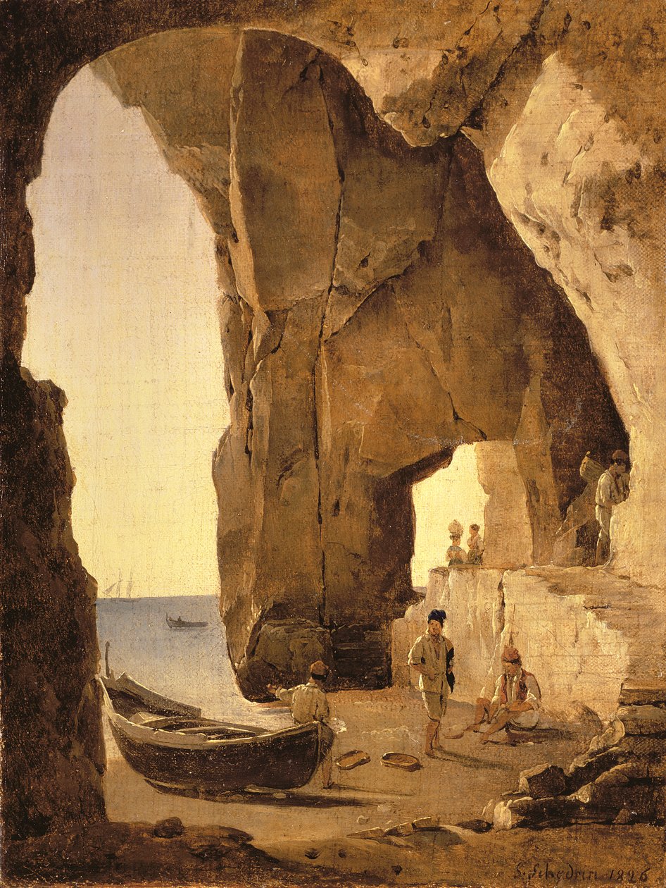كهف في سورينتو ، 1826 بواسطة Silvestr Fedosievich Shchedrin