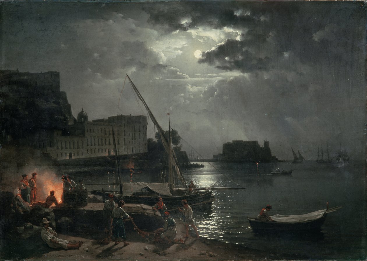 منظر لنابولي في ضوء القمر ، 1829 بواسطة Silvestr Fedosievich Shchedrin