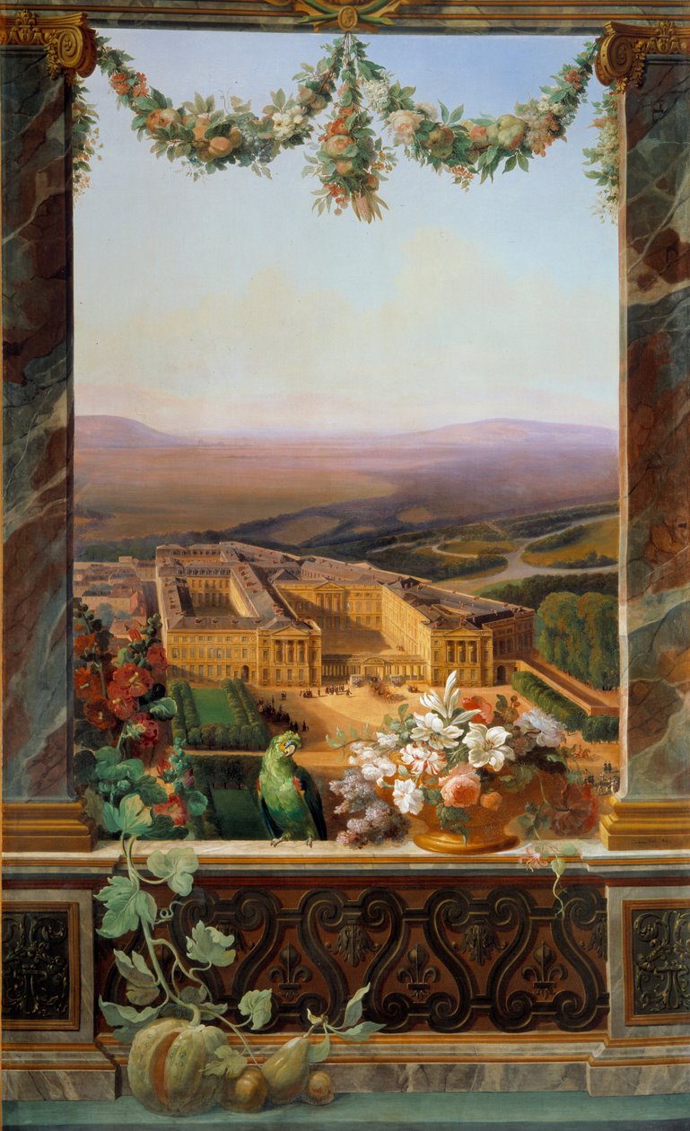 منظر لقلعة كومبين لوحة لقلعة سيميون (1793-1861) متحف قلعة فونتينبلو في القرن التاسع عشر بواسطة قلعة سمعان