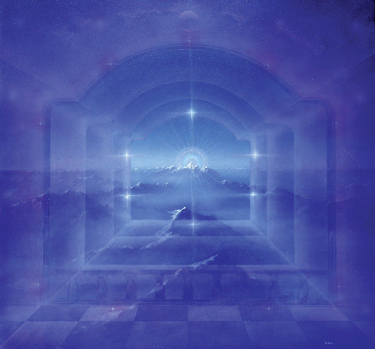 من خلال Crystal Worlds (أكريليك على قماش) بواسطة سيمون كوك