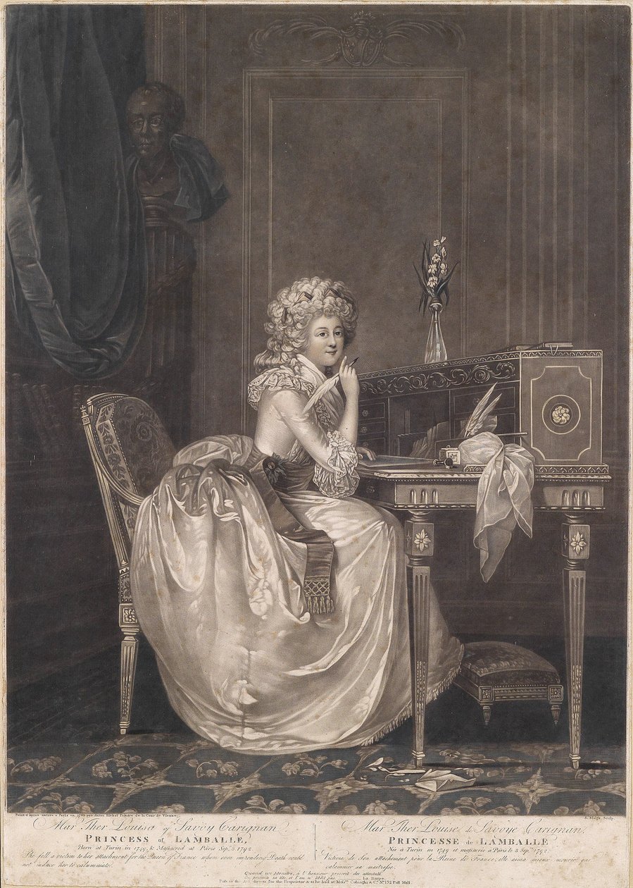 صورة مدام دي لامبال (1749-1792) بواسطة سيمون مالغو