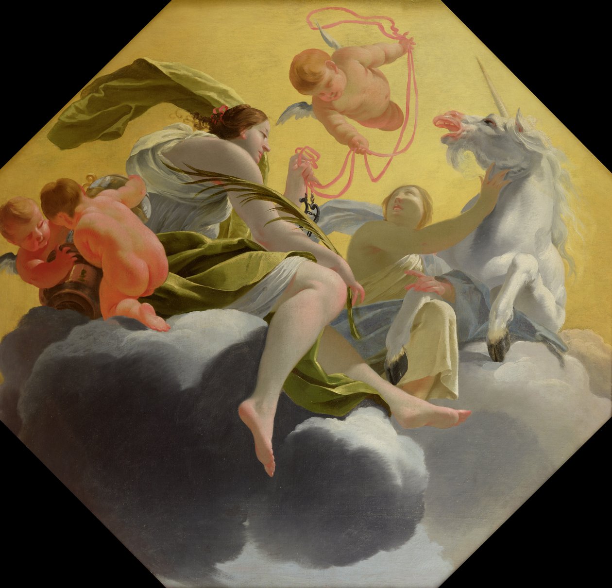 اعتدال ، من سلسلة من الفضائل الكاردينالية الأربعة على سقف غرفة نوم الملكة في Saint-Germain-en-Laye ، c.1637-38 بواسطة سيمون فويت