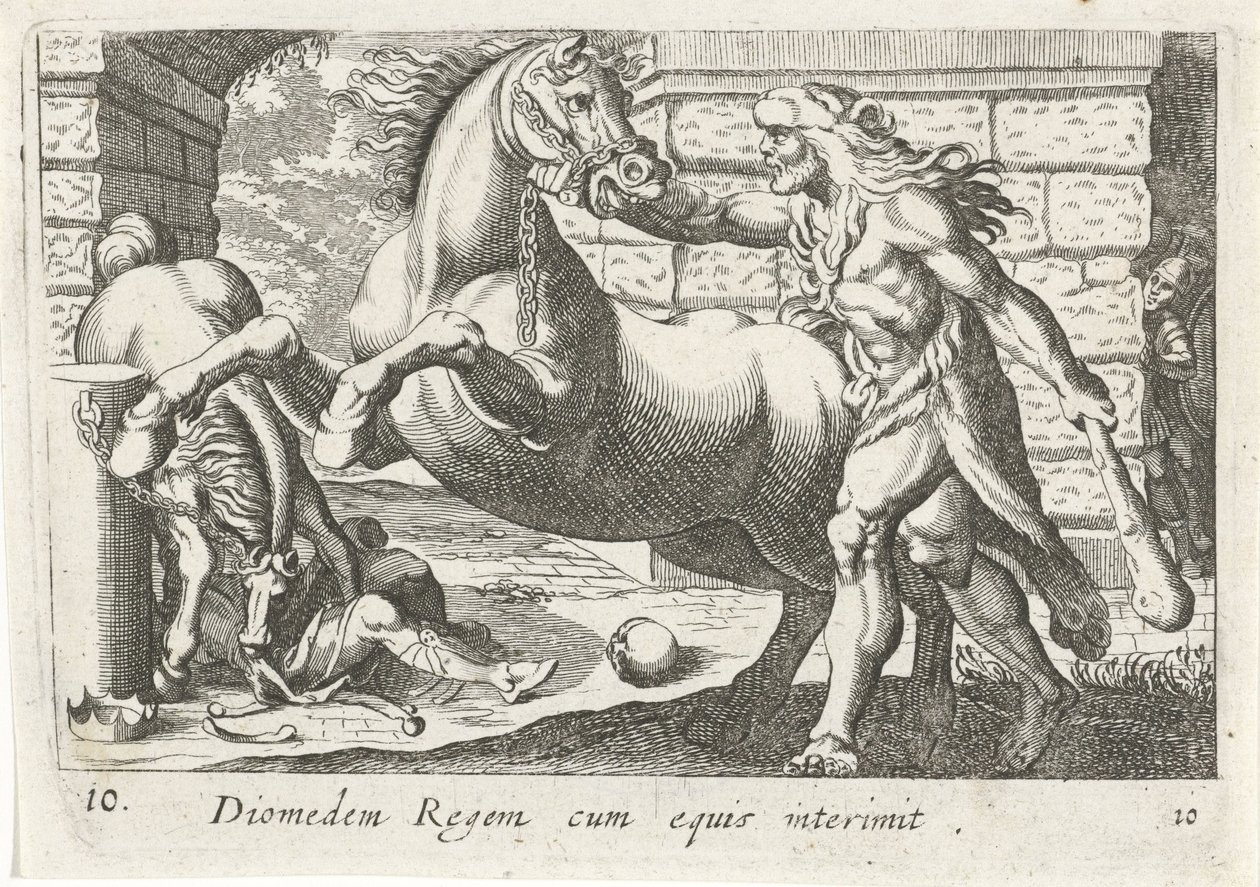 التقى هرقل مع باردين فان ديوميديس Diomedes Regent with Horses (العنوان على الكائن) موضوع Herculische (عنوان السلسلة) بواسطة سيمون فريسيوس