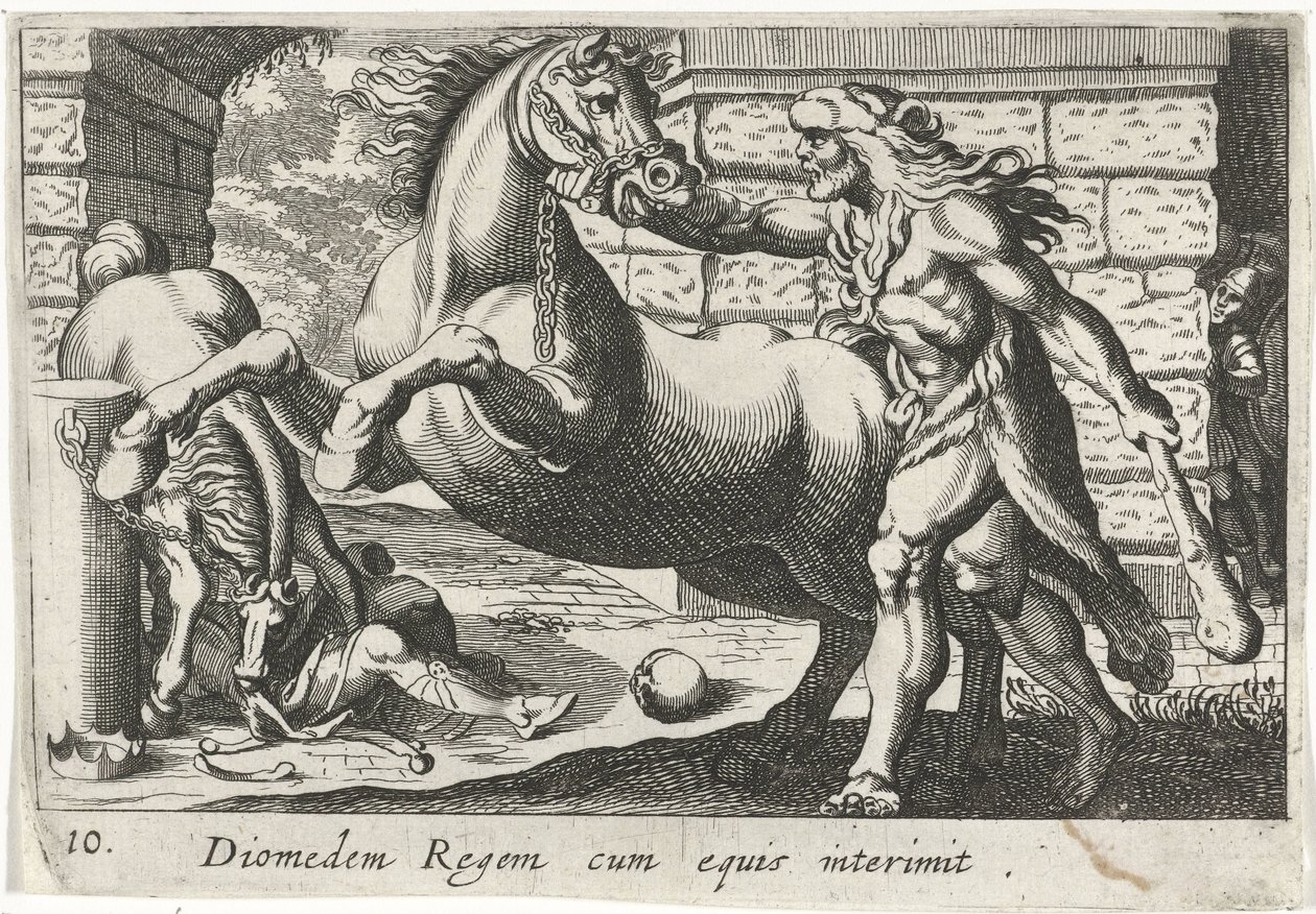 التقى هرقل مع باردين فان ديوميديس Diomedes Regent with Horses (العنوان على الكائن) موضوع Herculische (عنوان السلسلة) بواسطة سيمون فريسيوس