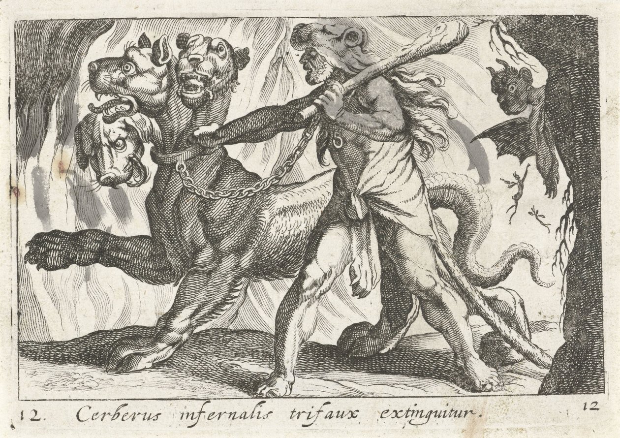 هرقل ينتقم سيربيروس تم إطفاء Cerberus infernal trifaux (العنوان على الكائن) موضوع Herculische (عنوان السلسلة) بواسطة سيمون فريسيوس