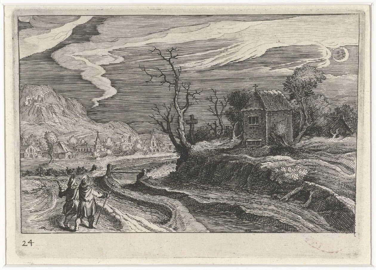 المناظر الطبيعية في الليل مناظر أوروبا الجنوبية (عنوان السلسلة) Topographia variarum regionum (عنوان السلسلة) بواسطة سيمون فريسيوس