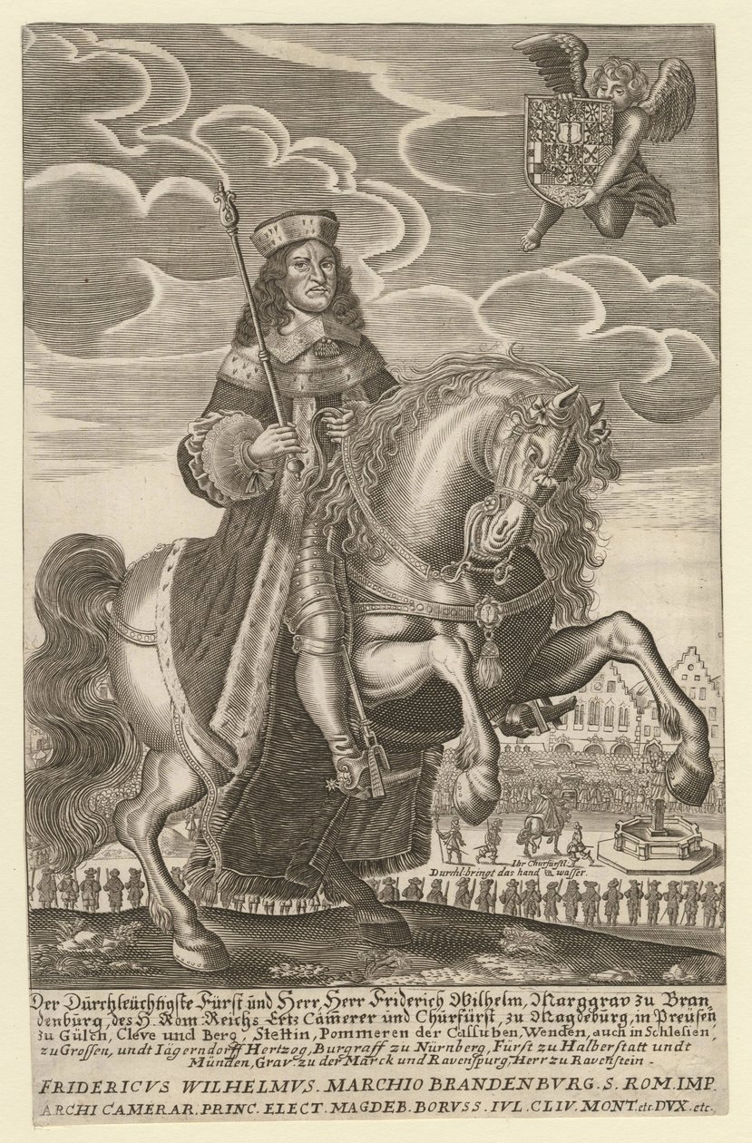 فريدريك غيوم إيير دي برانديبورغ - (فريدريك غيوم) صورة شخصية لفريدريك ويليام (1620-1688) ، ناخب براندنبورغ ، دوق بروسيا - جريم ، سيمون (نشط حوالي 1680) - 1680 - نقش على النحاس - 29.4 × 18.9 - مجموعة خاصة بواسطة سيمون جريم