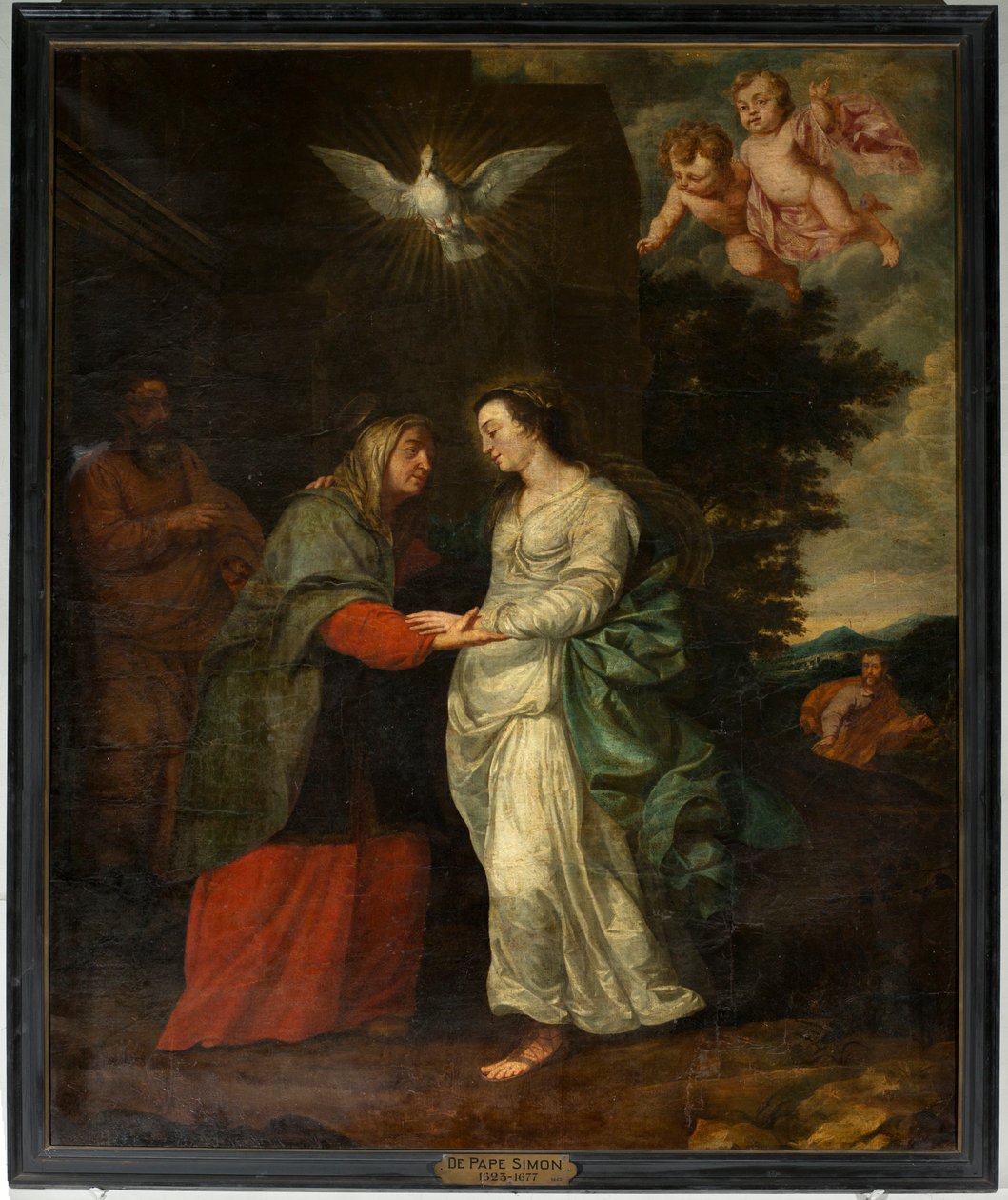 كنيسة الرعية (Parochiekerk Sint-Eligius). تلوين. "ماري تزور إليزابيث". سيمون دي بابي. القرن ال 17. بواسطة سيمون الثاني دي بابي
