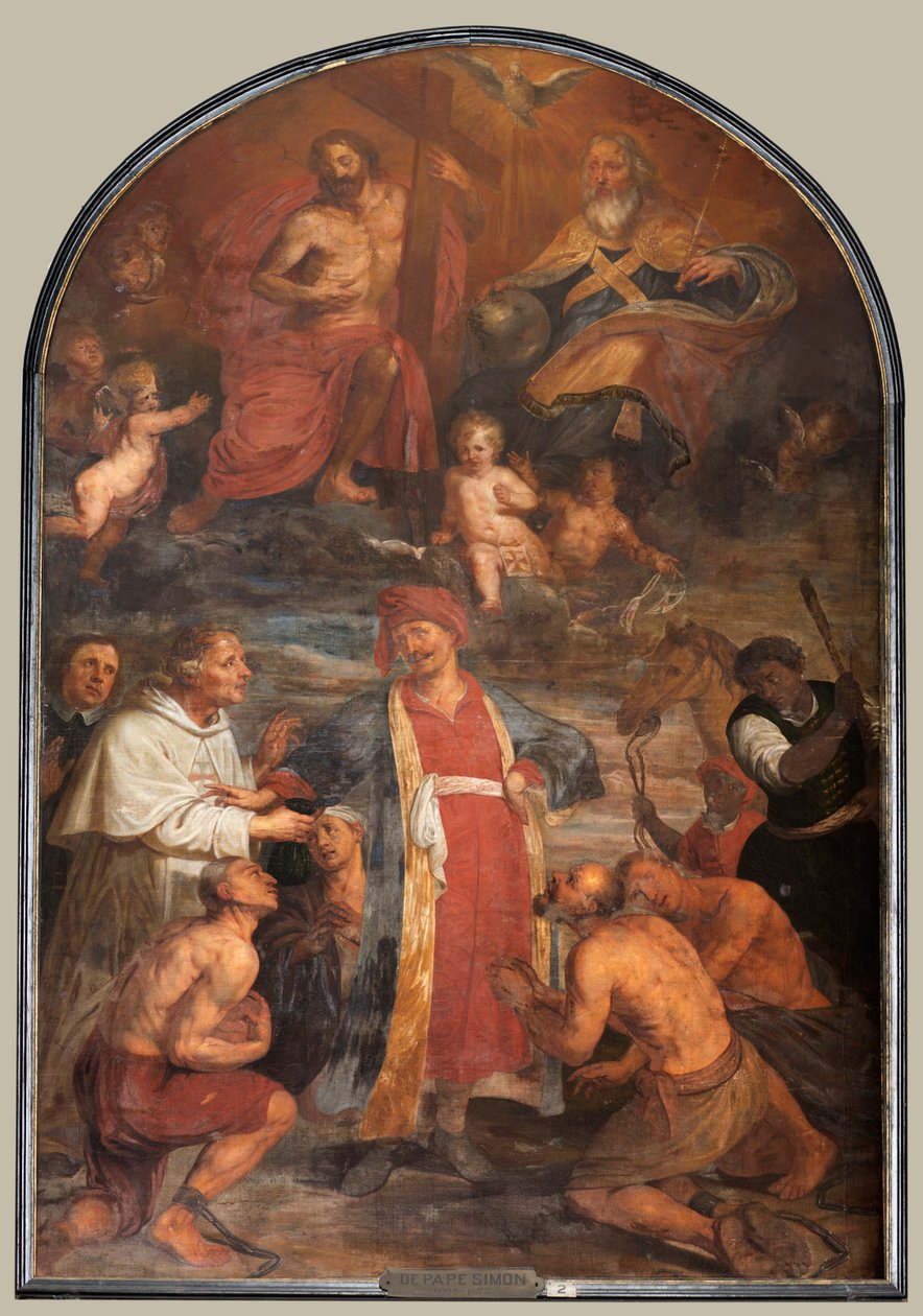 كنيسة الرعية (سينت والبورجكيرك). الرسم ، بالثلاثي. سيمون دي بابي (؟). فداء العبيد المسيحيين للترك. بواسطة سيمون الثاني دي بابي