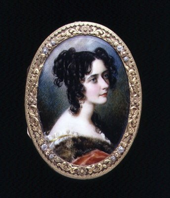 صورة مصغرة لجورجينا كارولينا ، ليدي أستلي ، حوالي عام 1827 (ألوان مائية على عاجي) بواسطة سيمون جاك روتشارد