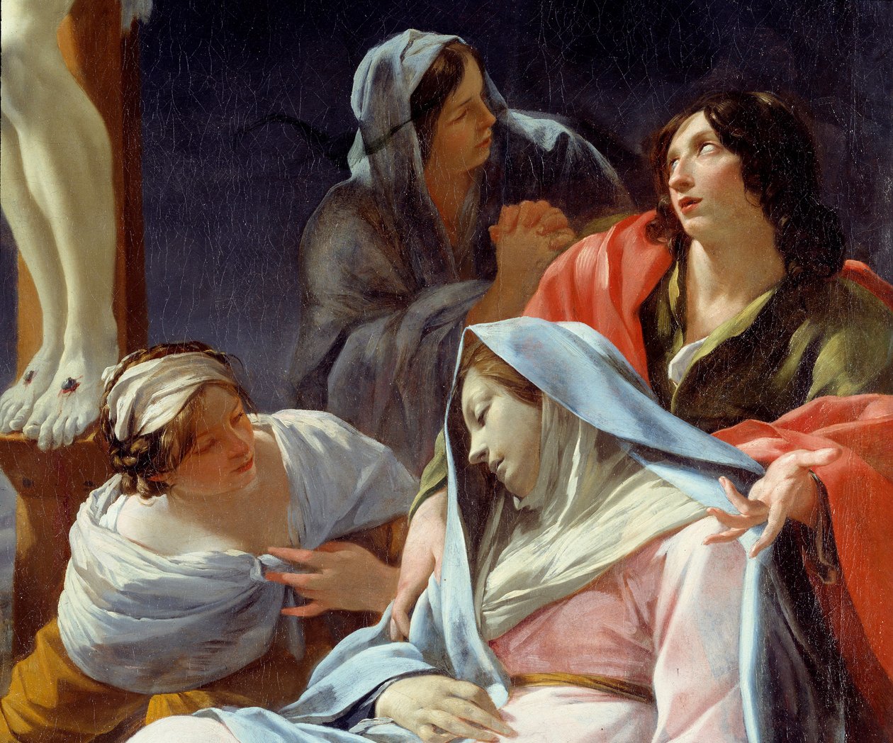 الصلب ، التفاصيل: العذراء أغمي عليها. لوحة سيمون فويت (1590-1649) بواسطة سيمون فويت