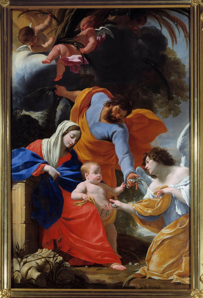 لوحة بقية العائلة المقدسة لسيمون فويه (1590-1649) 1639 غرونوبل ، متحف الفنون الجميلة بواسطة سيمون فويت