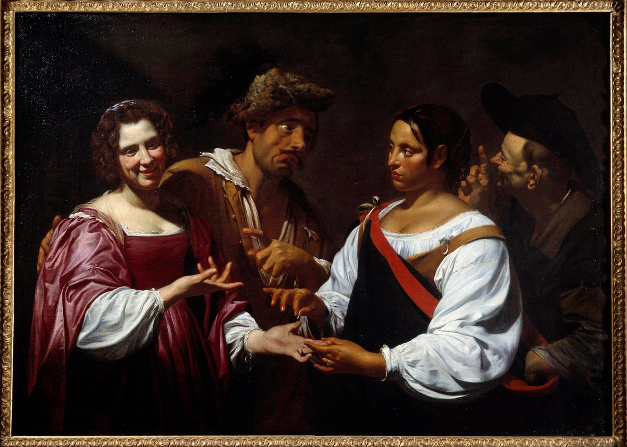 لوحة العراف لسيمون فويت (1590-1649) 1620 صن. 1،2x1،7 م أوتاوا ، المعرض الوطني للفنون بواسطة سيمون فويت