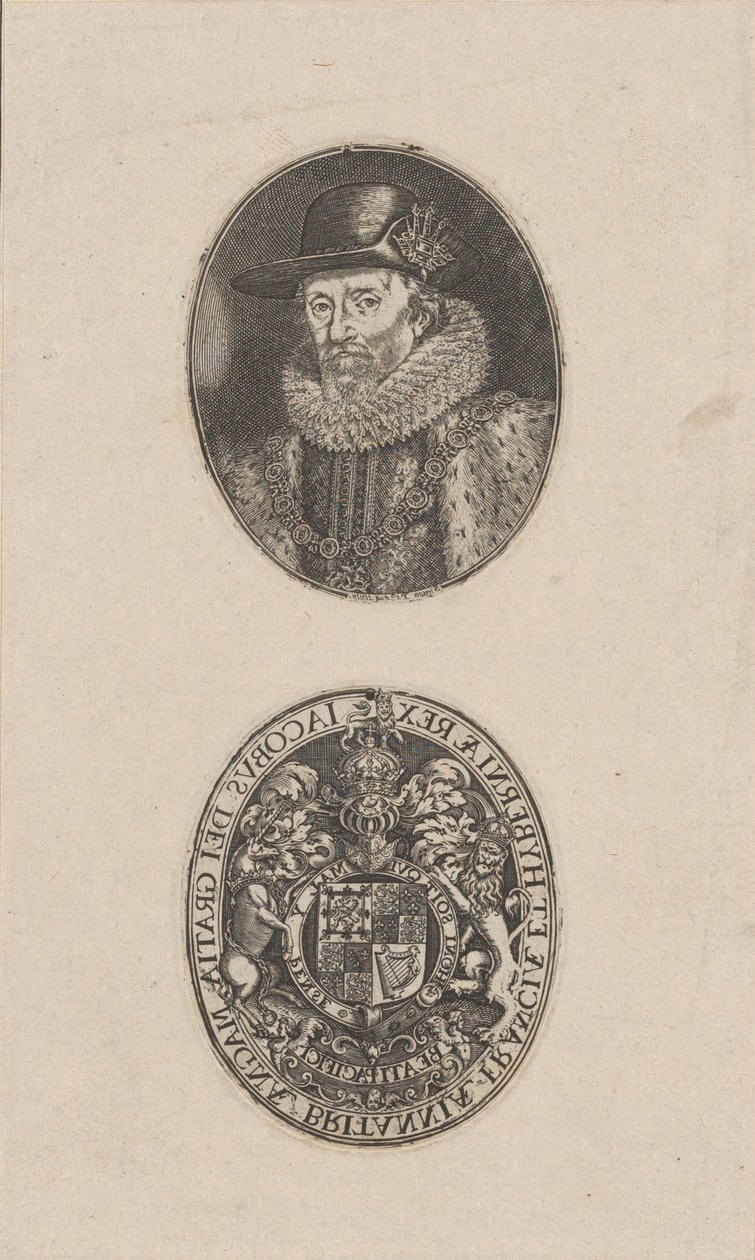 جيمس الأول ، ملك إنجلترا ، كاليفورنيا. 1616. بواسطة سيمون دي باس