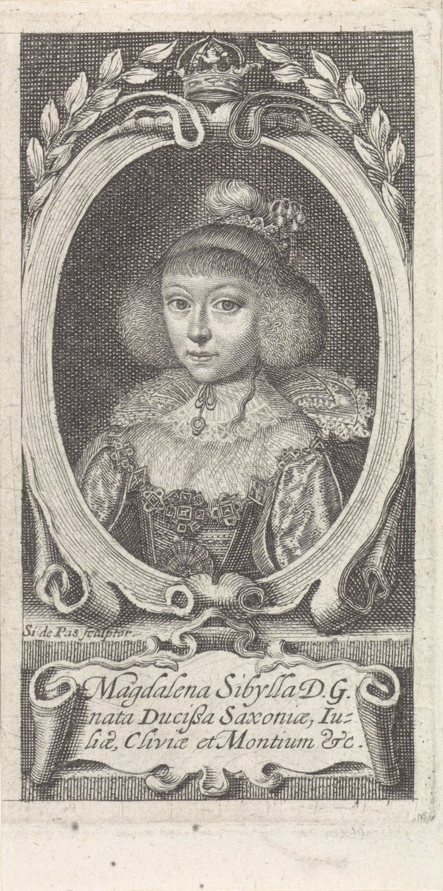 الأميرة ماجدالين سيبيل من ساكسونيا 1617-1668 ، دوقة ساكس ألتنبرغ ، ج. 1647-1648. بواسطة سيمون فان دي باس