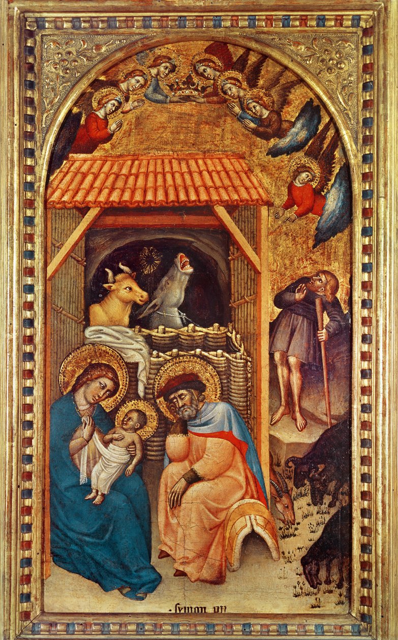 الميلاد ، ج 1380 (درجة الحرارة على اللوحة) بواسطة Simone dei Crocifissi