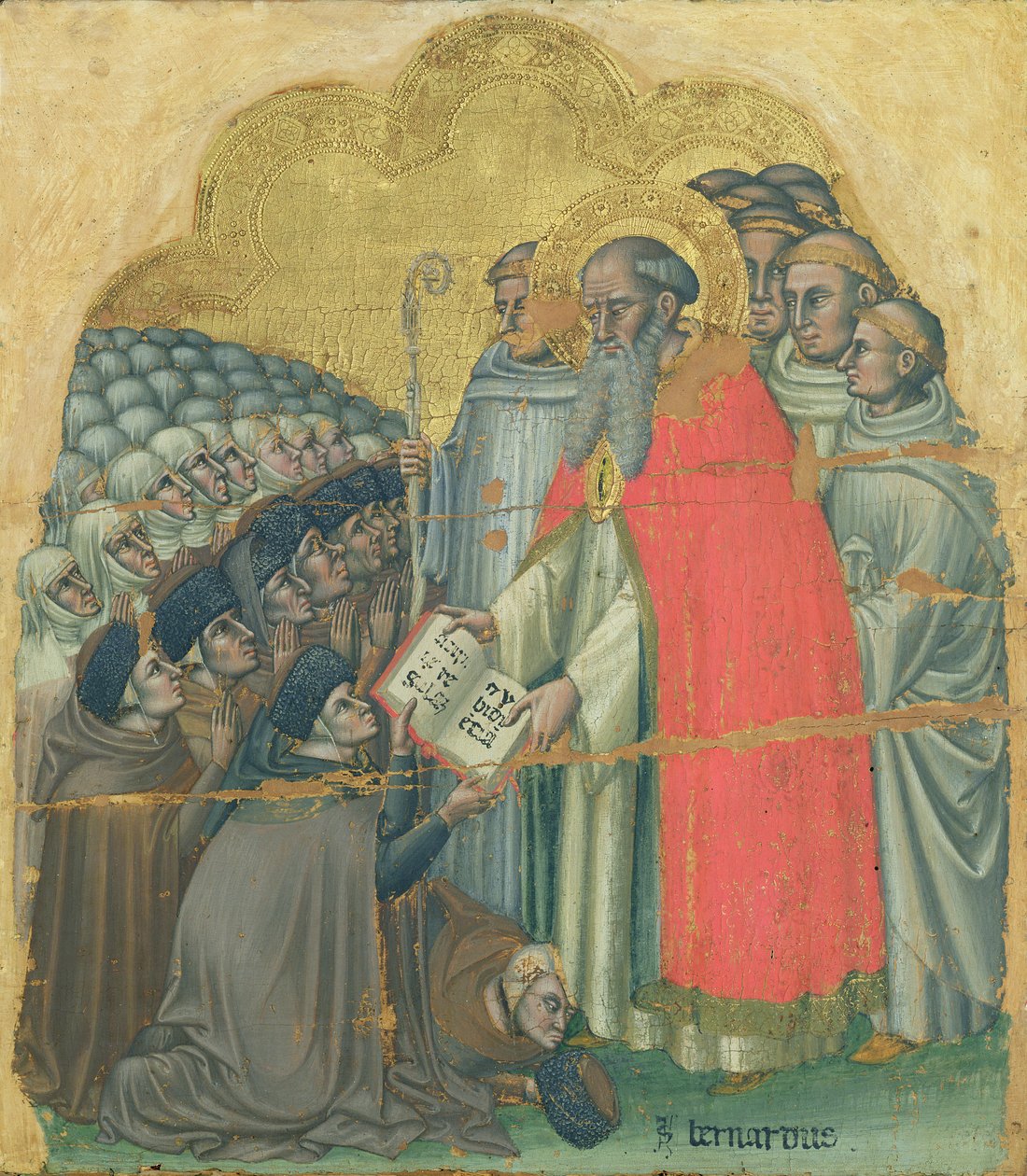 سانت برنارد تولوميو (1272-1348) يعطي القاعدة لأمره (درجة الحرارة على قماش) بواسطة Simone dei Crocifissi