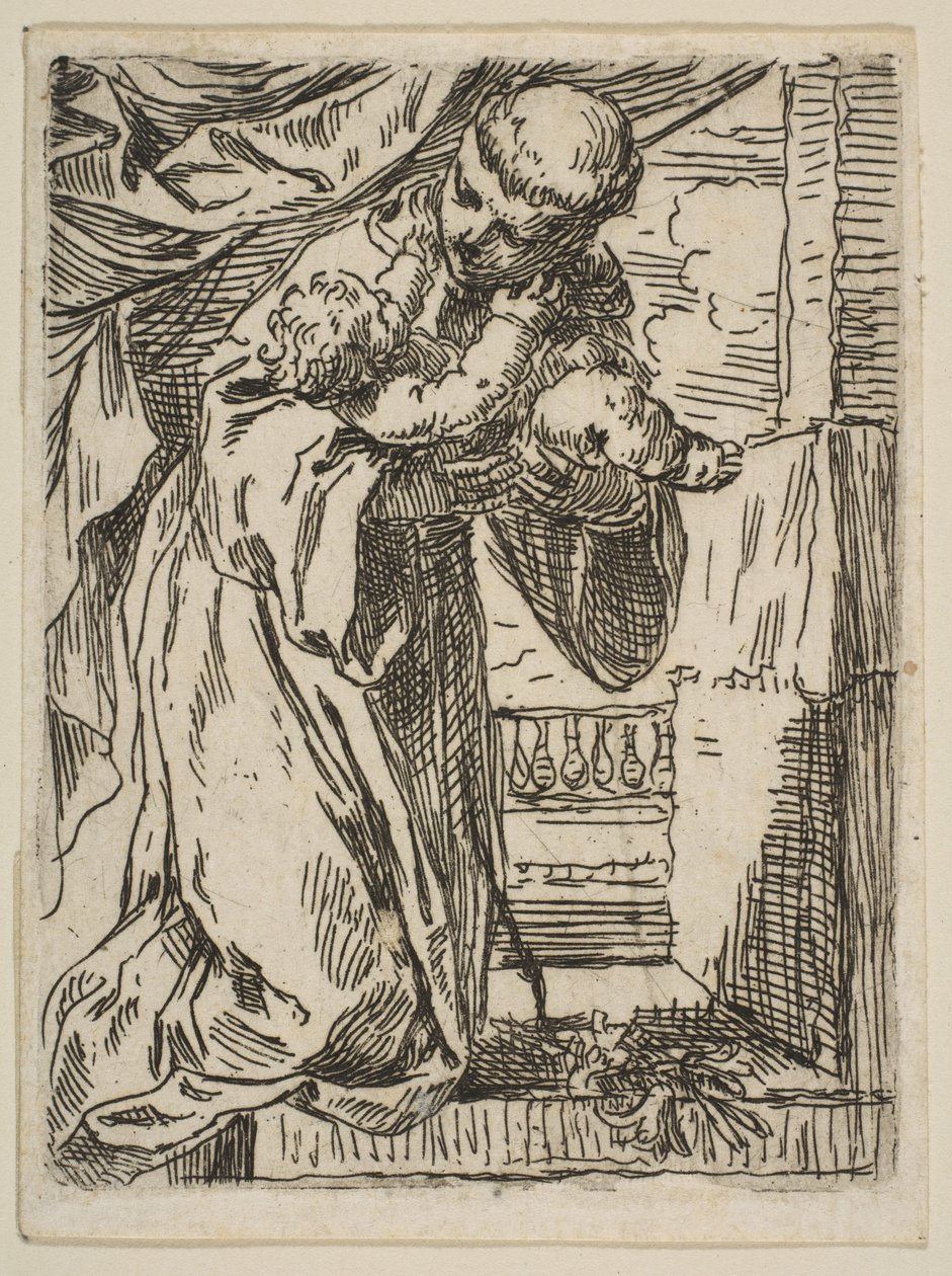 القديس أنتوني بادوا يحمل الطفل المسيح ، حوالي 1635-1636. بواسطة سيمون كانتاريني