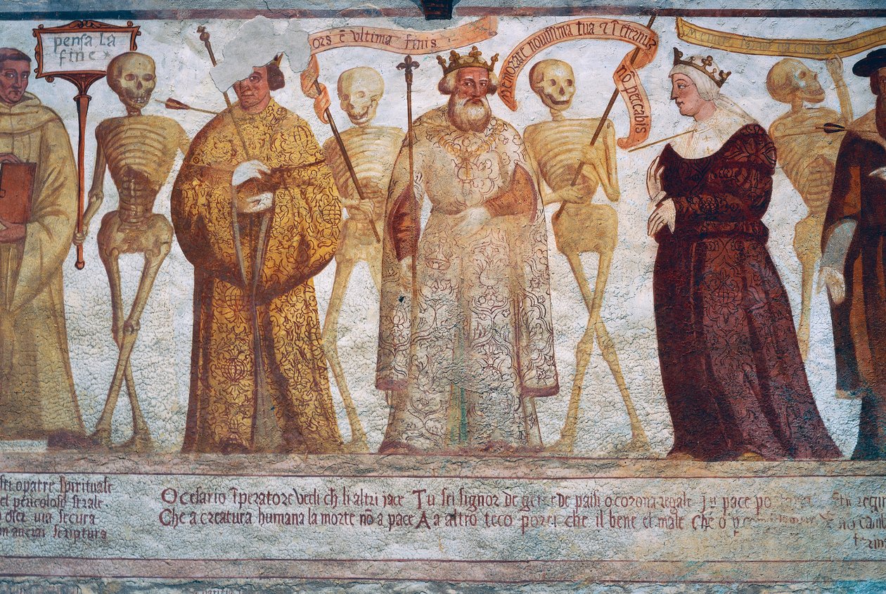 Death with the Emperor, the King and the Queen, detail from The Dance of Death بواسطة سيمون الثاني باشينيس