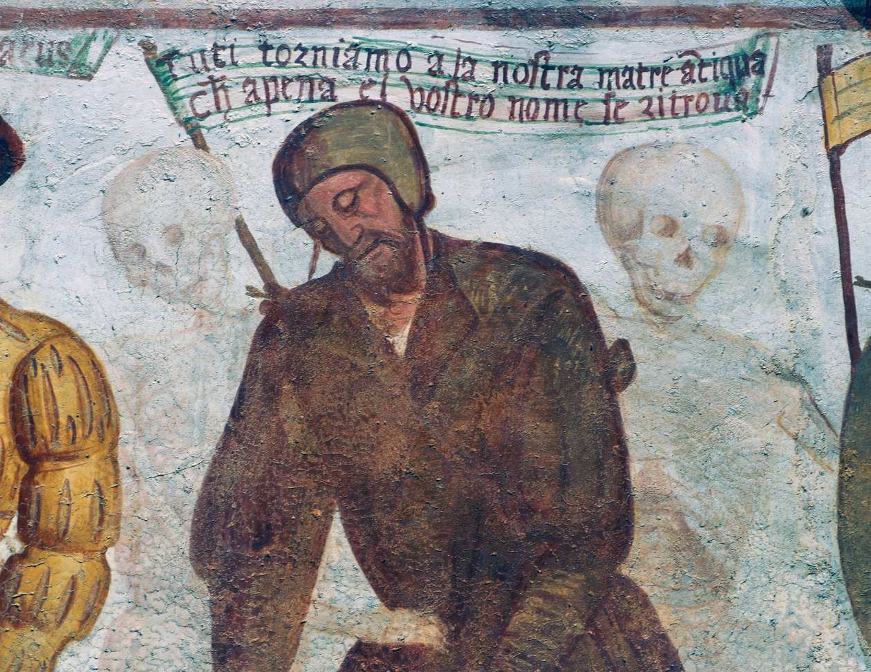 Death with the lame man, detail from The Dance of Death بواسطة سيمون الثاني باشينيس