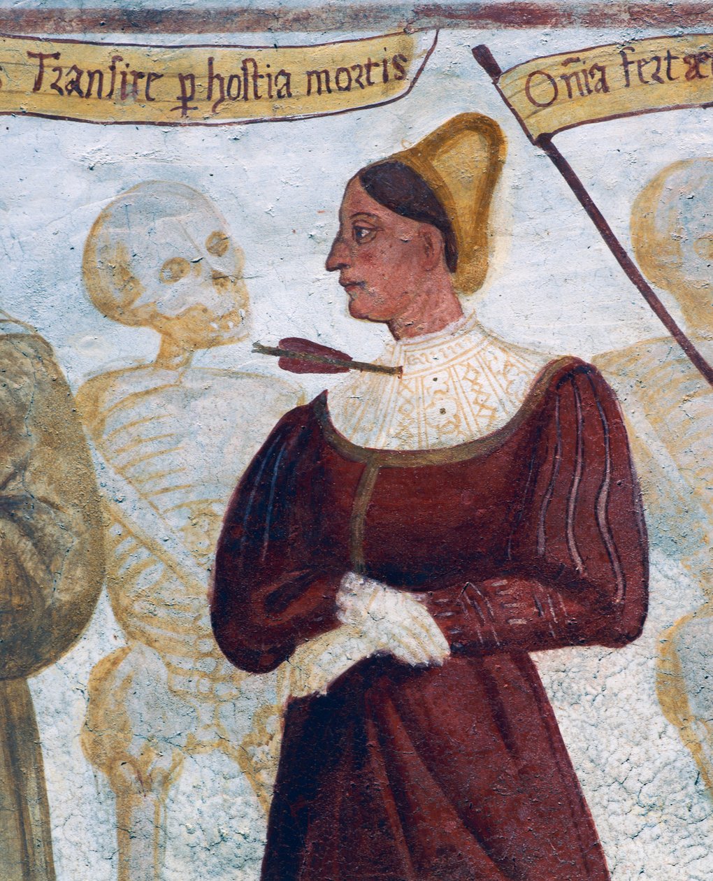Death with the young woman, detail from The Dance of Death بواسطة سيمون الثاني باشينيس