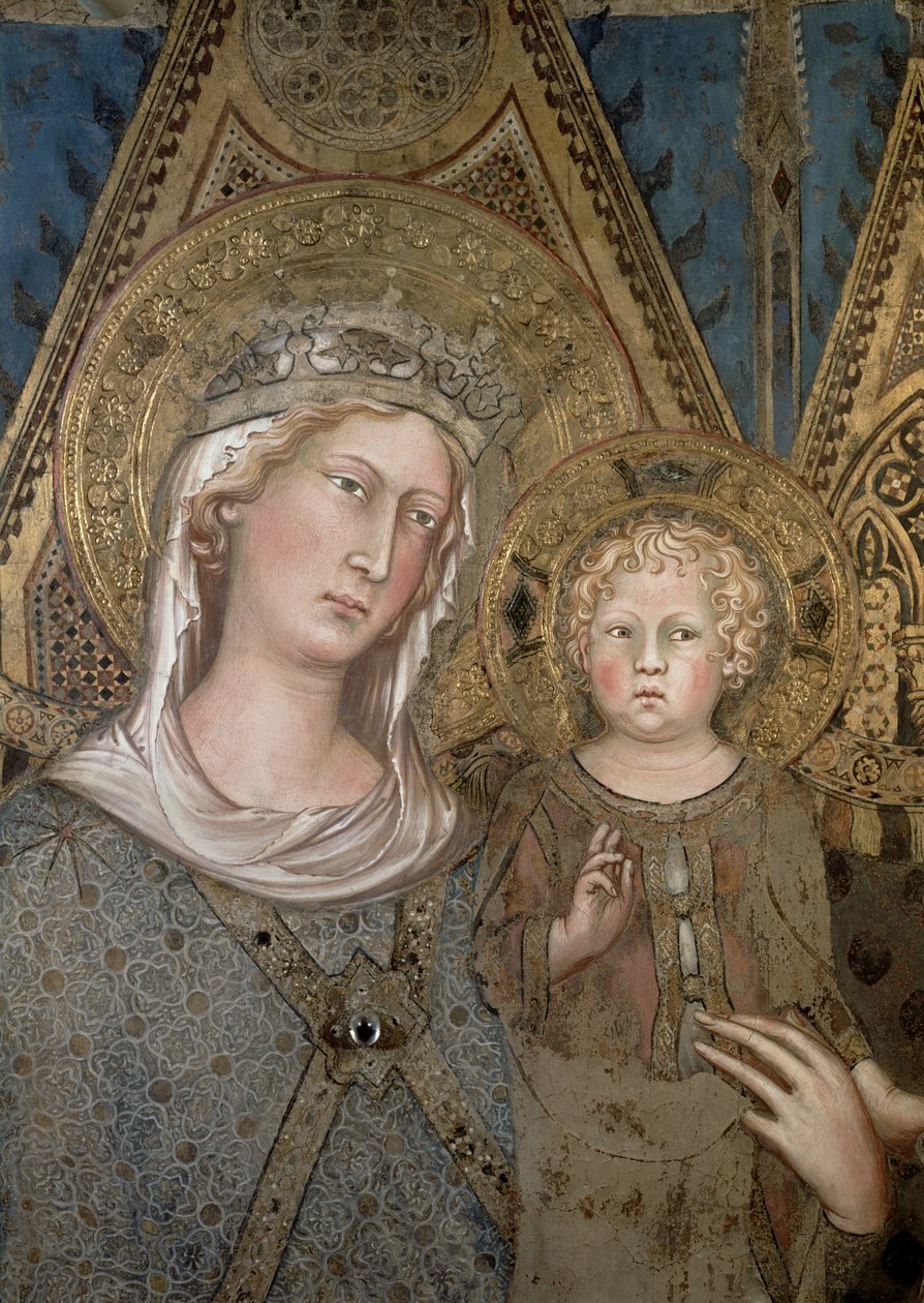 مايستا ، تفاصيل مادونا والطفل ، 1315 تفاصيل جدارية 51591 و 79367 بواسطة سيمون مارتيني