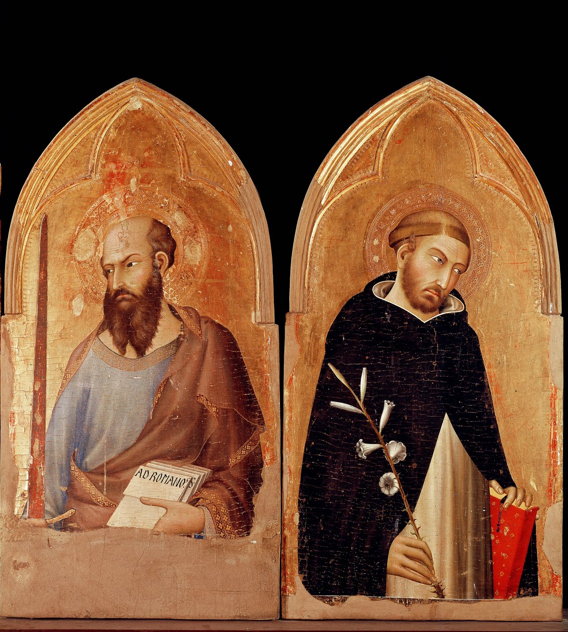 Saint Paul and Saint Dominic. Polyptych of Orvieto (tempera and gold on panel بواسطة سيمون مارتيني