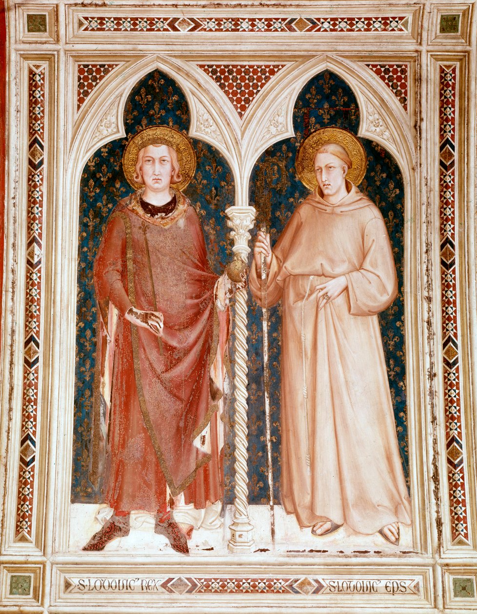 St. Louis IX and St. Louis of Anjou (Toulouse) (fresco) بواسطة سيمون مارتيني