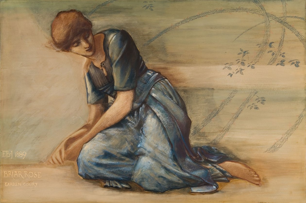 سلسلة Briar Rose - دراسة لـ 'The Garden Court' ، 1889. بواسطة السير إدوارد كولي بيرن جونز