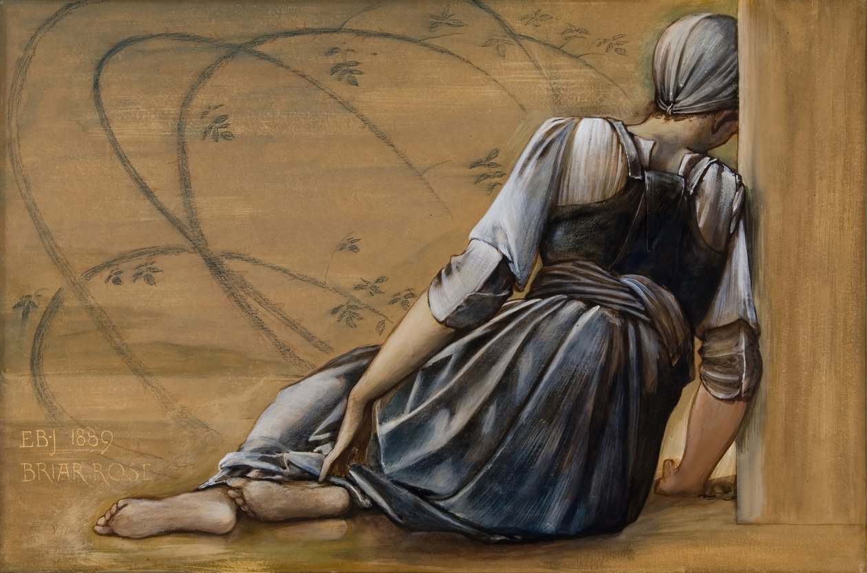 سلسلة Briar Rose - دراسة لـ 'The Garden Court' ، 1889. بواسطة السير إدوارد كولي بيرن جونز
