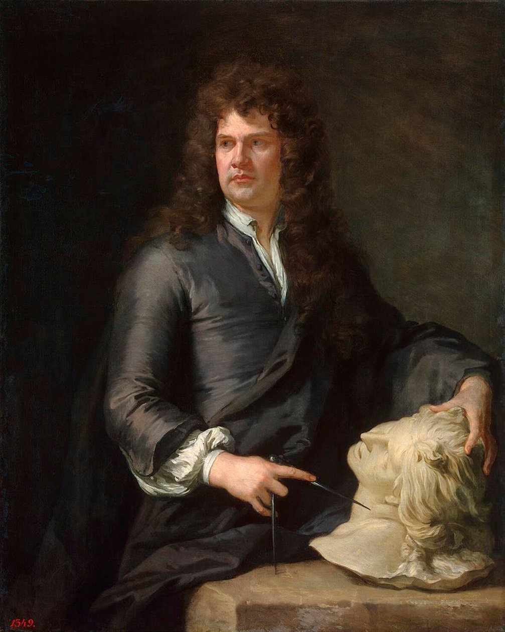صورة للنحات الخشبي Grinling Gibbons ، 1648-1721 ، قبل 1690. بواسطة سيدي جوتفري كنيلر