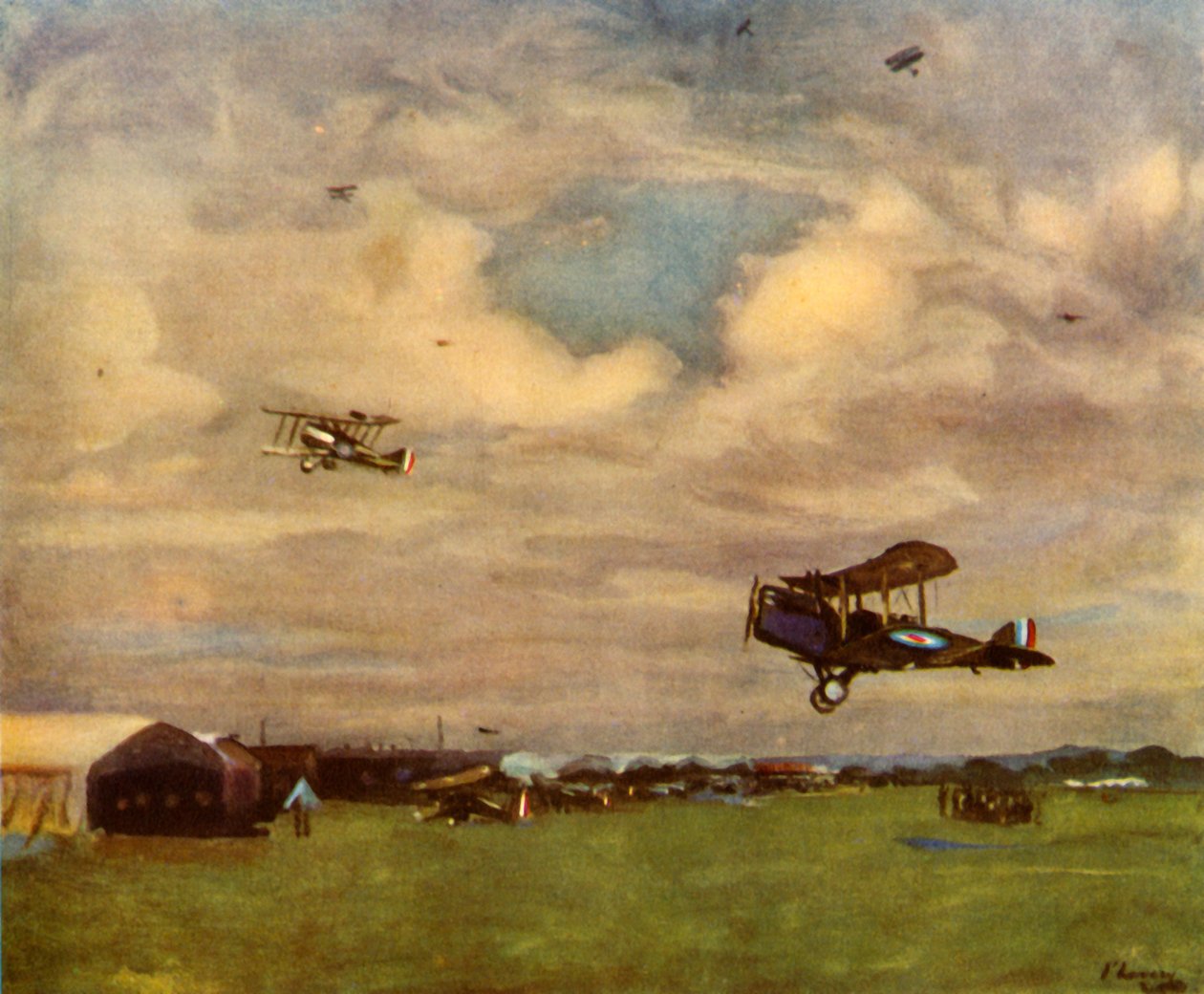 "مطار في عام 1918" ، 1944. بواسطة السير جون لافري